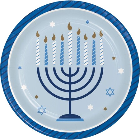 Creative Converting 7" Hanukkah Celebration Dessert Plates PK96, 96PK 345757